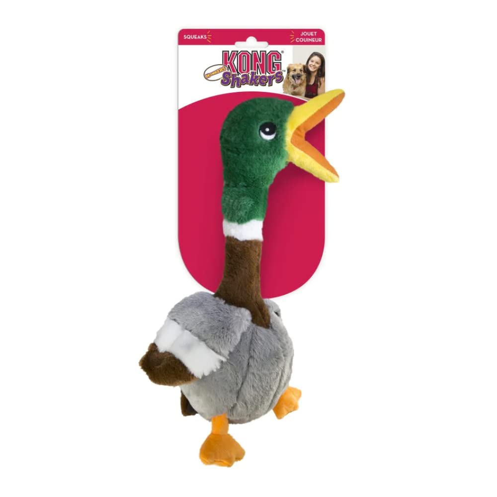 Pet Supplies : KONG Shakers Honkers Duck - Long Plush Toy with Low